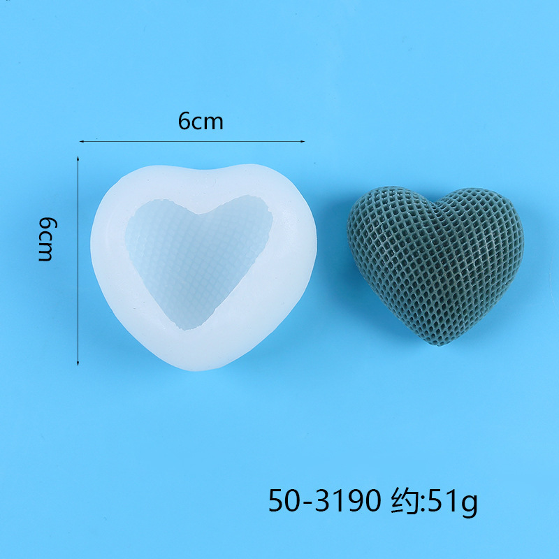 Molde de silicona 3D estéreo con forma de corazón tejido para velas aromáticas de coche con forma de flor de corazón DIY para el Día de San Valentín