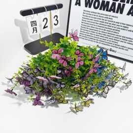 仿真蝴蝶花束装饰摆件 客厅桌面仿真绿植花艺摆设 跨境热销人造花