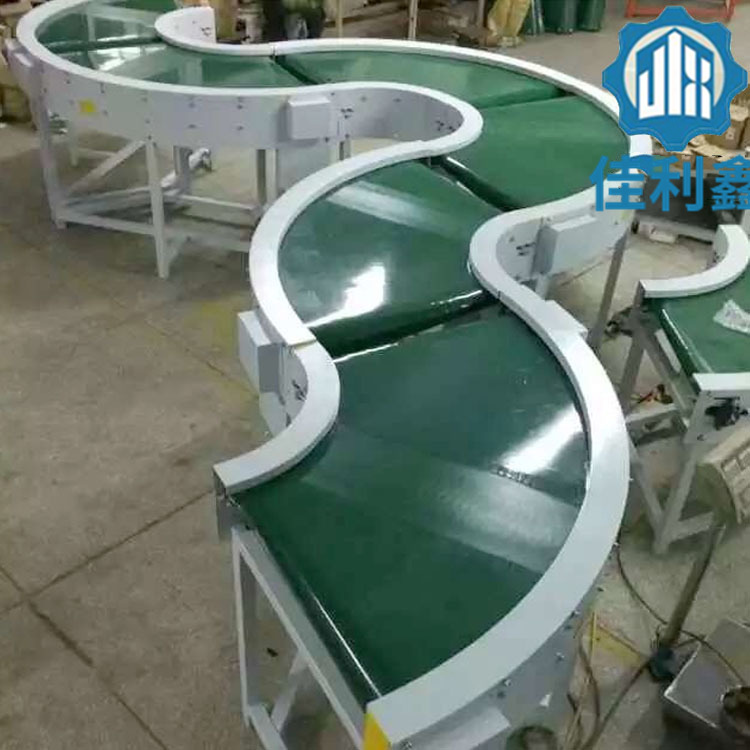 深圳佳利鑫直供180度PVC皮带转弯输送机 东莞90度皮带转角流水线