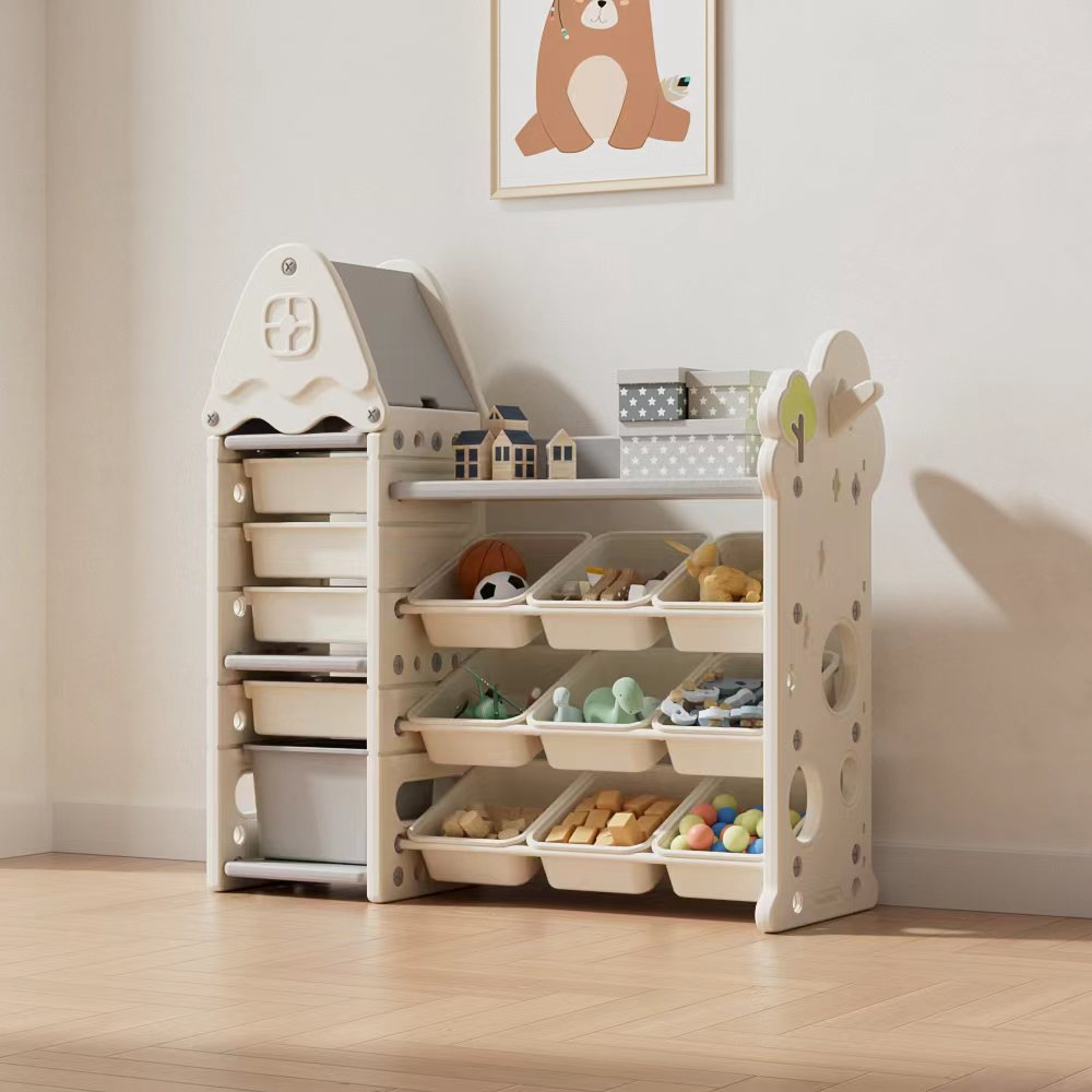 Estante de almacenamiento de juguetes para niños multicapa estante de libros pintados para bebés domésticos estante de almacenamiento de gran capacidad de clasificación de almacenamiento