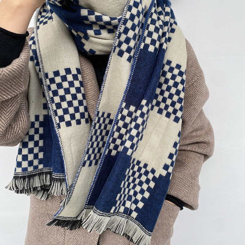 Winter Season Unisex Simple Style Classic Style Plaid Imitation Cashmere Scarf