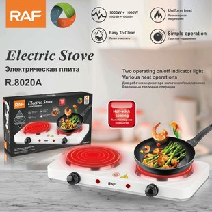 Raf European and American Cross-Border Exclusive Double-Head Electric Ceramic Stove Small Household Appliances Multi-Functional Household Small Electric Stove Wholesale