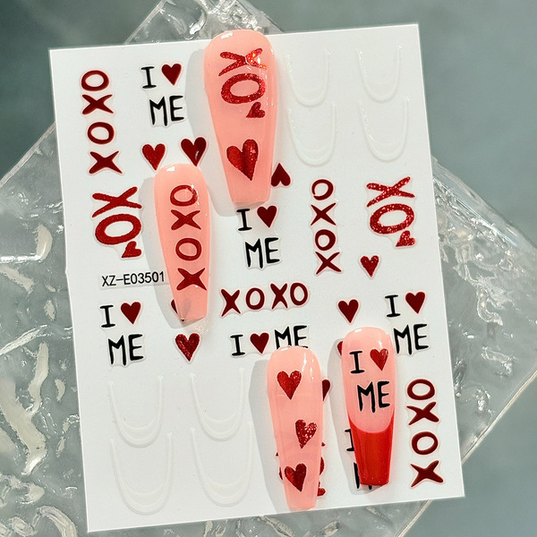 nail stickers for St. Valentine's Day