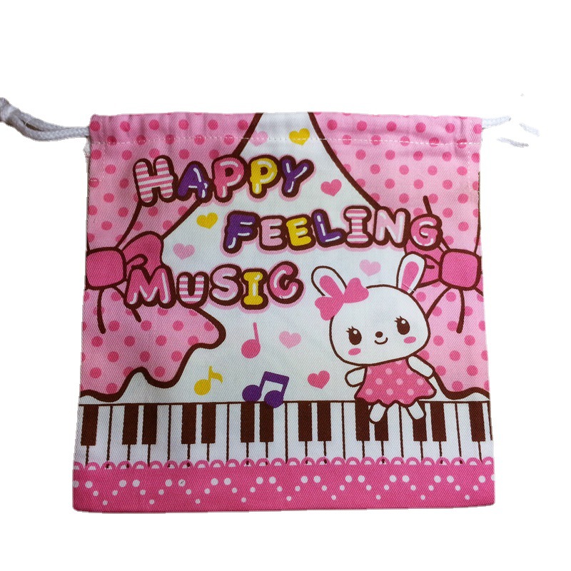 供应批发 儿童棉布袋 印花束口袋 抽绳袋 外贸出口欧美日本