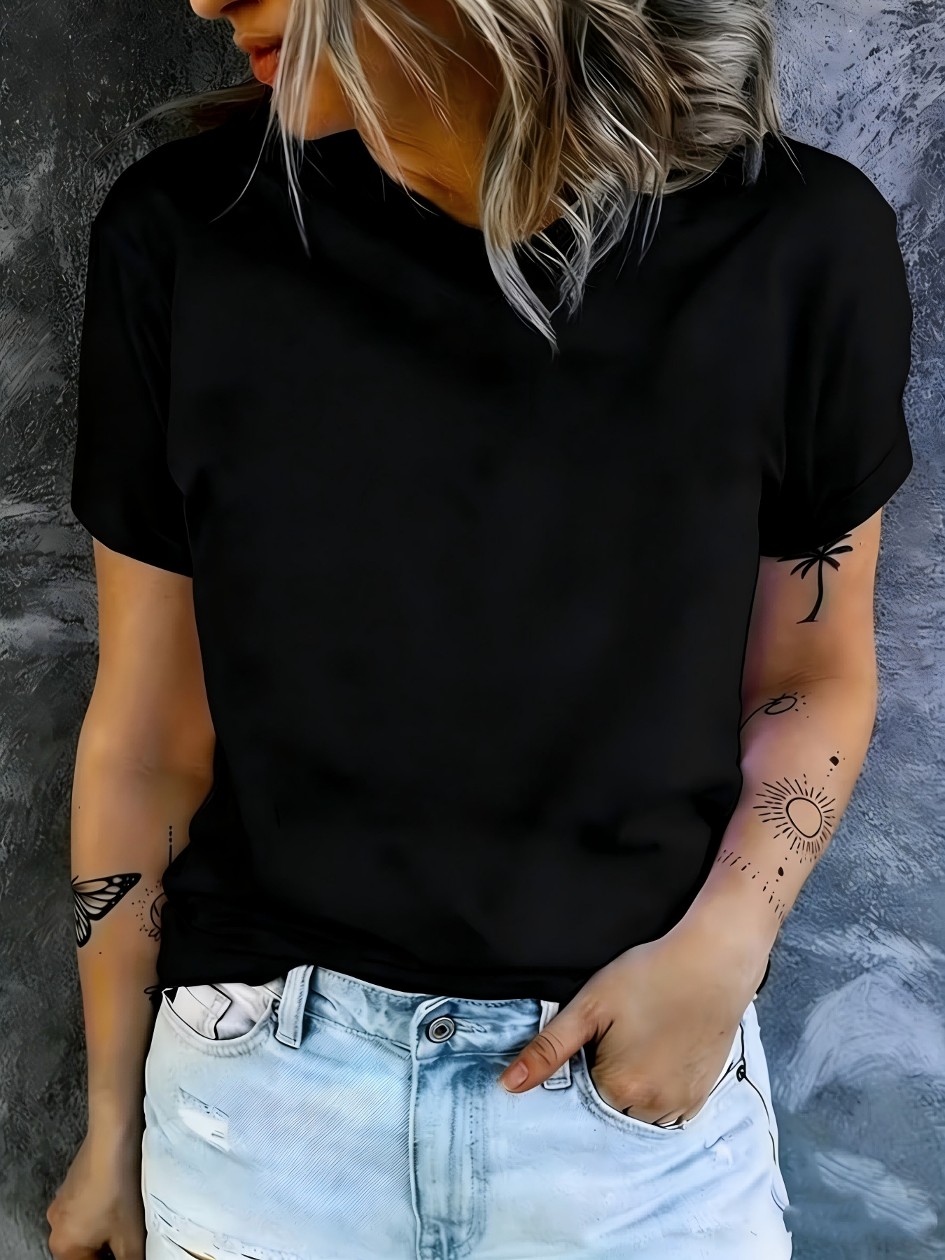 Fábrica de mangas cortas de mujer distribución transfronteriza mayorista al por mayor camiseta de verano fresca ocio interior al aire libre diy