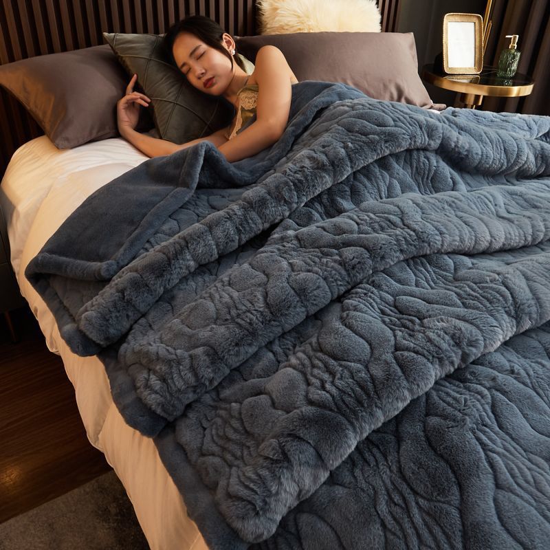 하이 엔드 웨딩 담요 두꺼운 따뜻한 가짜 모피 담요 더블 웨딩 레드 담요 가을과 겨울 따뜻한 담요