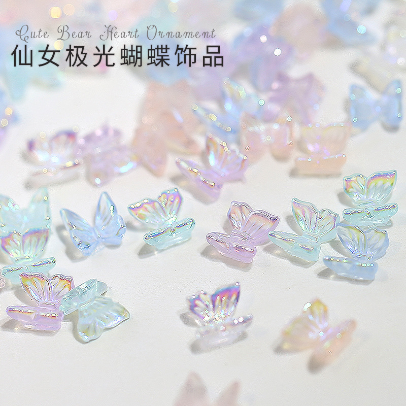 Internet Celebrity Aurora Butterfly Nail Art Accessories 3D Resin Iridescent Butterfly DIY Wearable Nail Decorations Wholesale Internet Celebrity Aurora Butterfly Nail Art Accessories 3D Resin Iridescent Butterfly DIY Wearable Nail Decorations Wholesale