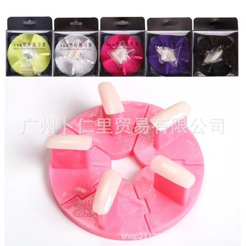Nail art practice tools round base Nail Polish glue works display practice Lotus holder plastic rack Nail art practice tools round base Nail Polish glue works display practice Lotus holder plastic rack