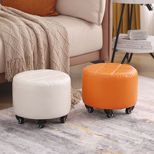 家用滑轮矮凳儿童圆凳创意小凳子宝宝学步带万向轮学走路板凳厂家