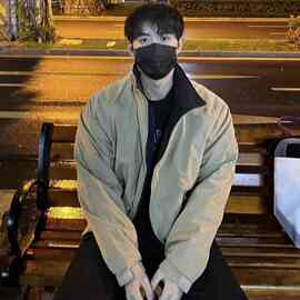 卡其色棒球服外套男秋冬美式立领男装高级感cleanfit飞行员夹克