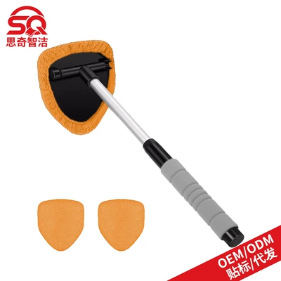 Car cleaning tools — Car Windshield Cleaning Brush - 1-b-type-eva-pentagonal-plastic-piece-3-orange-cloth-covers