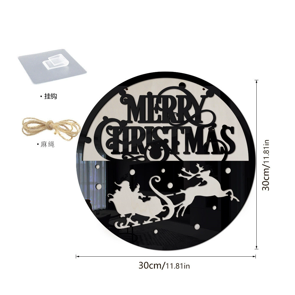 MZ072 Переходная Christmas Merry christmas Акрил деревянная двойная чаша Подвеска праздничное украшение