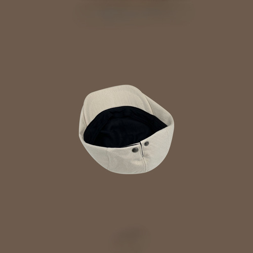 Japanese minimalist monochrome retro forward hats for women and men, spring and summer casual versatile artist hats, show small faces, berets for men and women, trendy