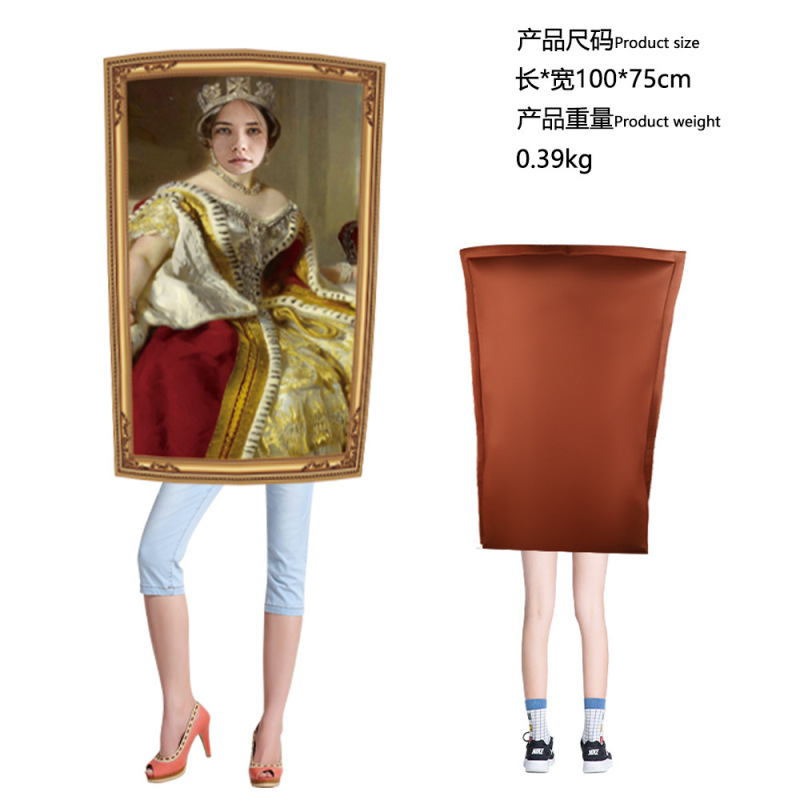万圣节服饰蒙娜丽莎cos服壁画服饰校园活动表演服复合海绵连体衣|undefined