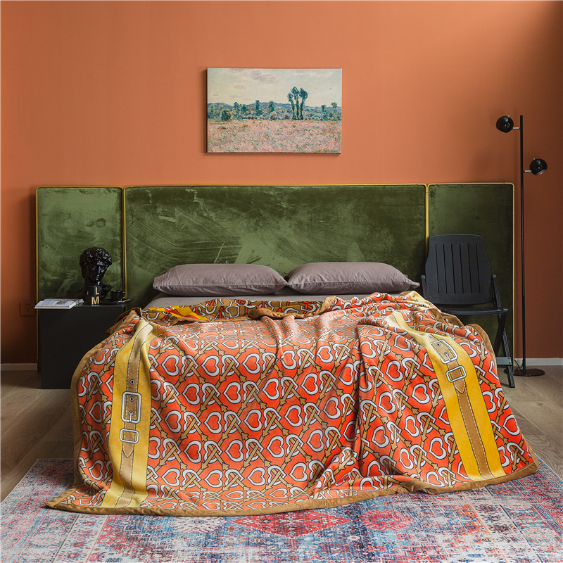 Manta de franela de lujo ligero un suministro de transmisión en vivo transfronterizo de Ding engrosada manta antiestática de vellón de coral de doble capa