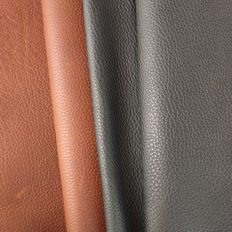 头层2.2厚油蜡荔枝纹真皮皮料 全粒面油荔枝现货供应双色油牛皮