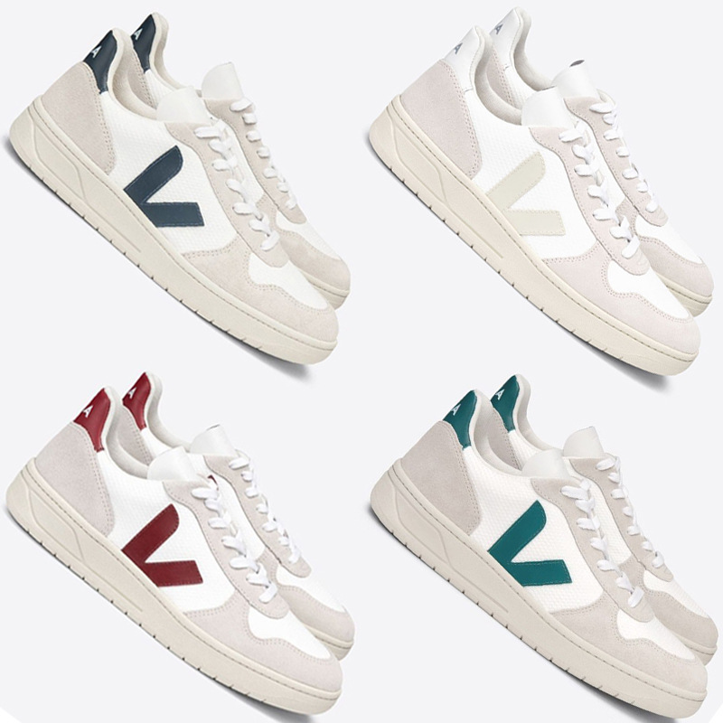 Veja White Shoes Women's V10 Series Couple Sneakers Thick-Soled Casual Sports Shoes Men's and Women's Shoes