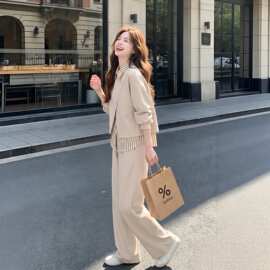 大码女装秋季韩系穿搭一整套胖mm时尚显瘦卫衣衬衫休闲裤三件套装