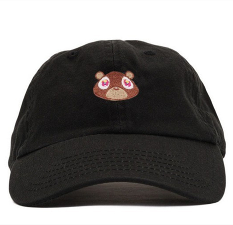 Kanye West bear cap鴨舌帽女棒球帽帽防曬遮太陽小熊刺繡帽子