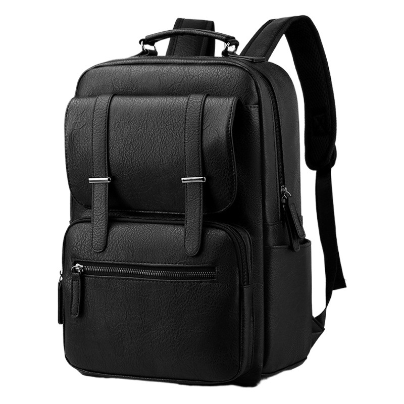 国境を越えたファッションリュック男性用皮質ビジネスシンプルなバックパック防水バッグ出張旅行通勤男性バッグ