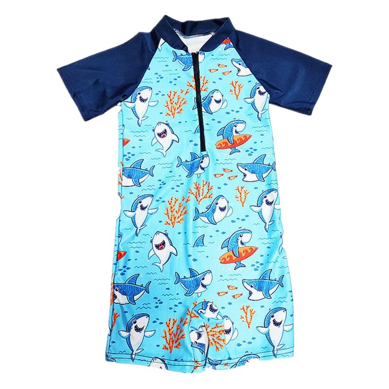 Traje de baño infantil de dibujos animados para niños, traje de baño de una pieza para bebés, de secado rápido, para niños pequeños, traje de baño para gatear, para bebés