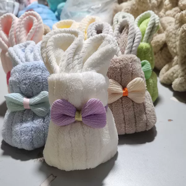 Yellow rabbit with bow