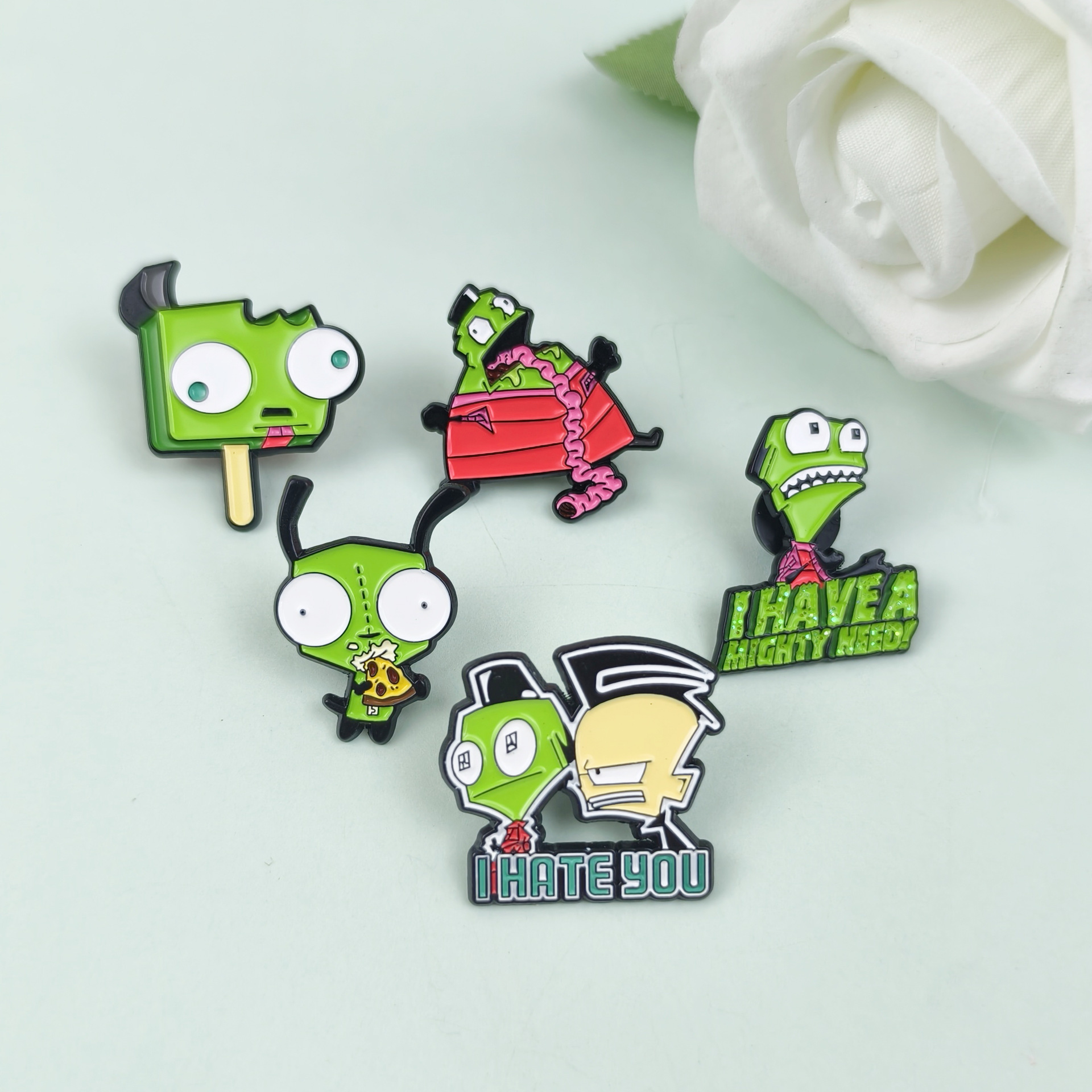 Broche de la serie de zombies de dibujos animados, estilo divertido, accesorios para niños, insignias, ropa linda, top, medalla de alfiler