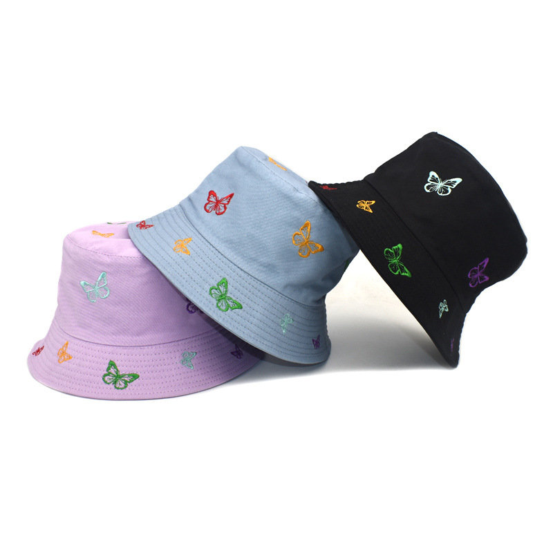 Women's Sweet Butterfly Embroidery Flat Eaves Bucket Hat display picture 1