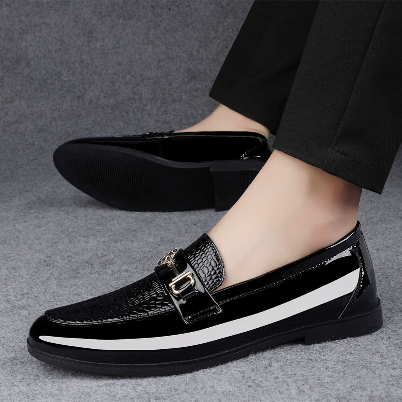 [На заказ] Модные повседневные кожаные туфли большого размера для мужчин с крокодиловым принтом, удобные, оптом, новинка 2025 года