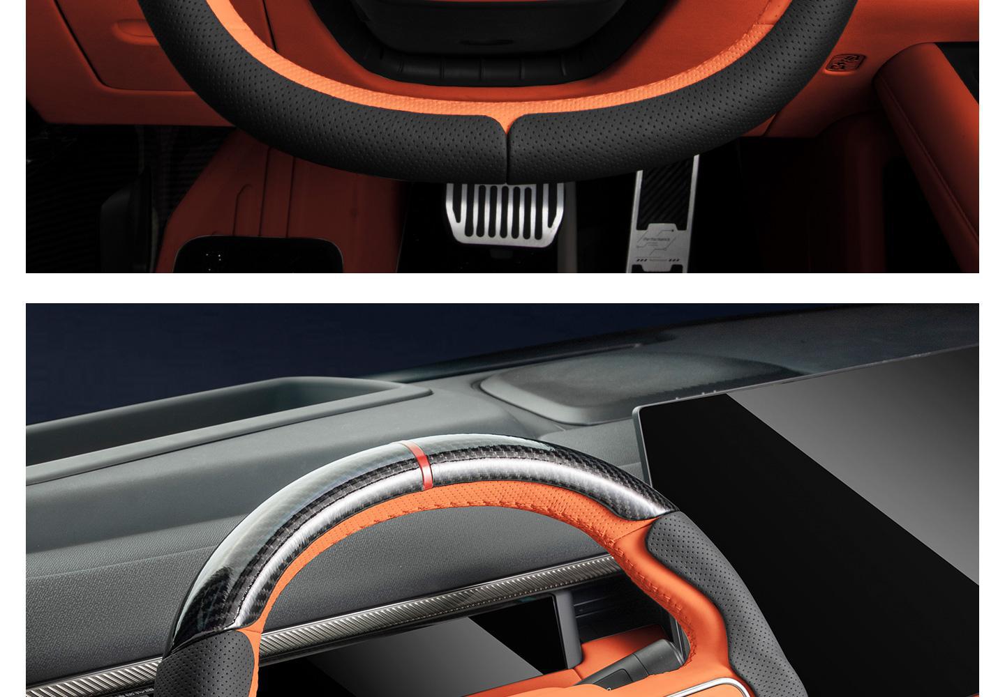 Suitable for Lynk & Co 900 Special Car Model, Three-Section Full-Cover Steering Wheel Cover, Car Handle Cover, Universal Accessory for All Seasons