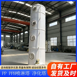耐酸碱酸雾处理洗涤塔环保净化器达标设备PP/PPH喷淋塔工业废气