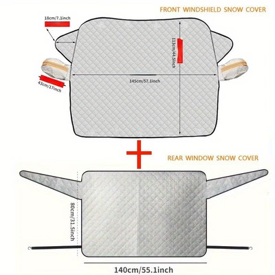 Car snow shield snow cover, sun protection and - 1451114080-frontrear