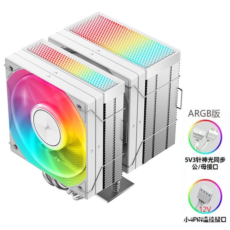 JIUSHARK nueve tiburones JF400D sin bloqueo de memoria CPU disipador de calor doble torre doble ventilador 4 tubos 13 generación AMD4PIN