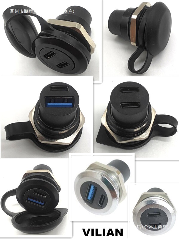 Panel Opening 24 Metal Round D-Type Rj45 Network Port Usb-Abc Female HDMI Aviation Socket Waterproof Connector