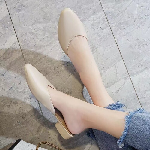 Summer Baoji Women's Flat Low Heel Slip-on Casual Slides Half-Hot Sandals