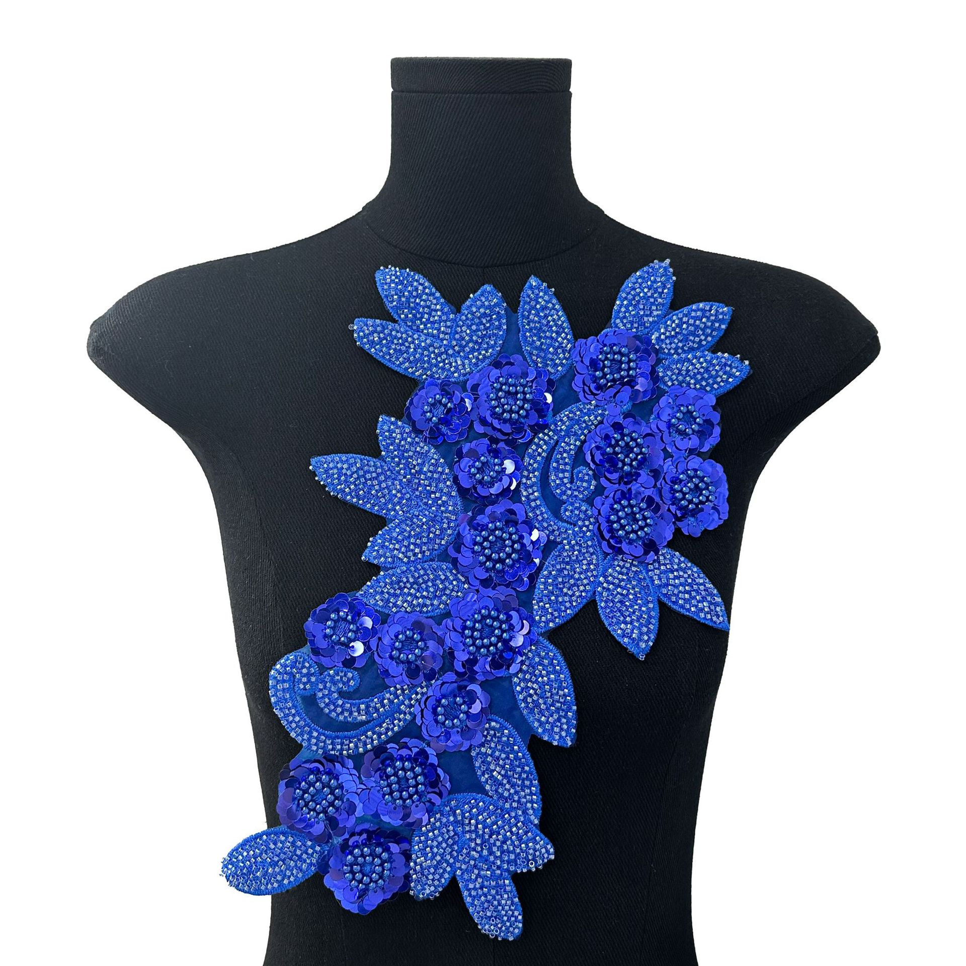Nuevo transfronterizo de la industria pesada clavos cuentas cuentas sequillas flor tridimensional encaje vestido de boda vestido vestido de rendimiento vestido pegatinas de flores