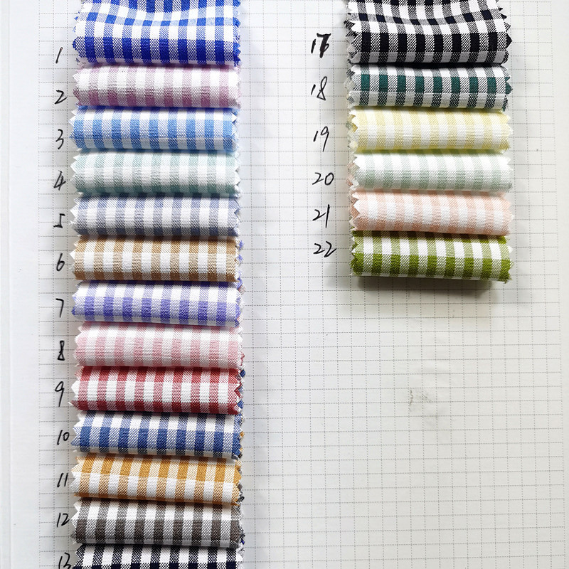 Polyester color weaving grid cloth flat -grained color weaving…