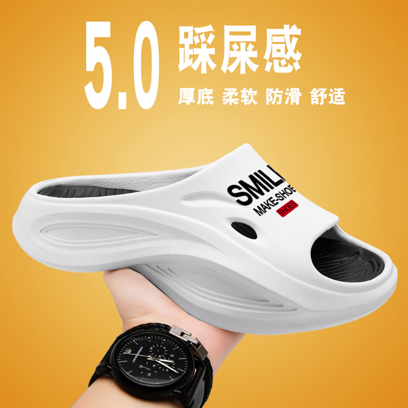 En nombre de 2025 zapatillas de hombre verano nuevo estilo deportivo hogar fondo suave antideslizante pisando mierda sandalias y zapatillas de uso exterior EVA