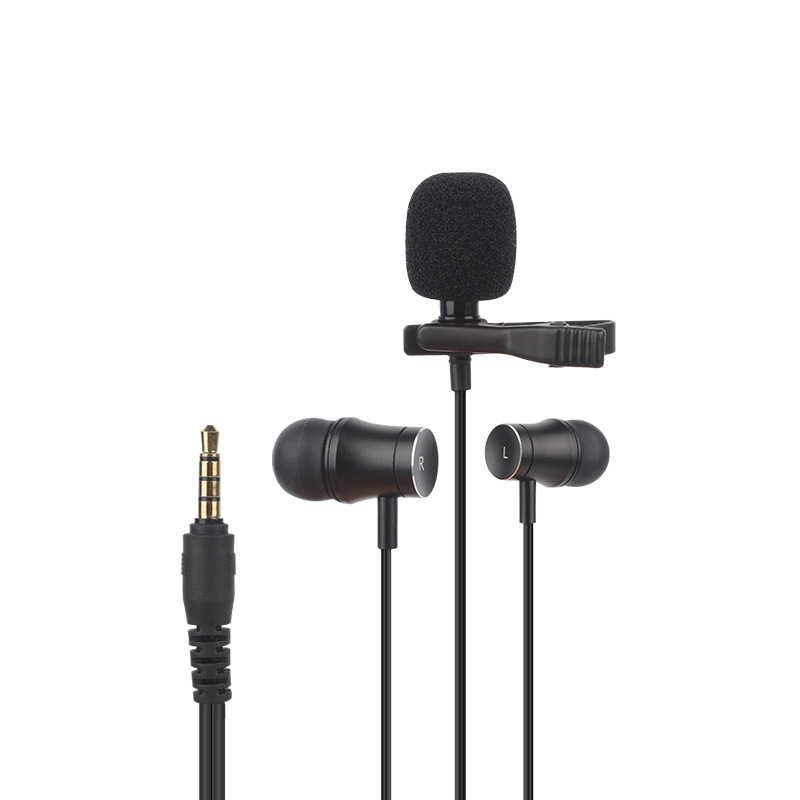 有线耳机话筒二合一 手机全民K歌主播直播入耳式降噪录音领夹麦克