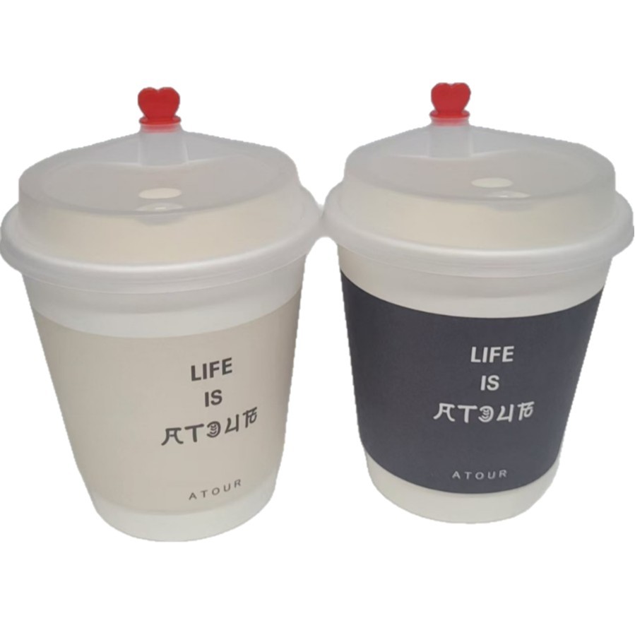 Vasos de papel desechables Atour Anxin, vasos de papel gruesos para hotel, descuento en stock, vasos de papel con sellado plástico, vasos de papel promocionales. image 6