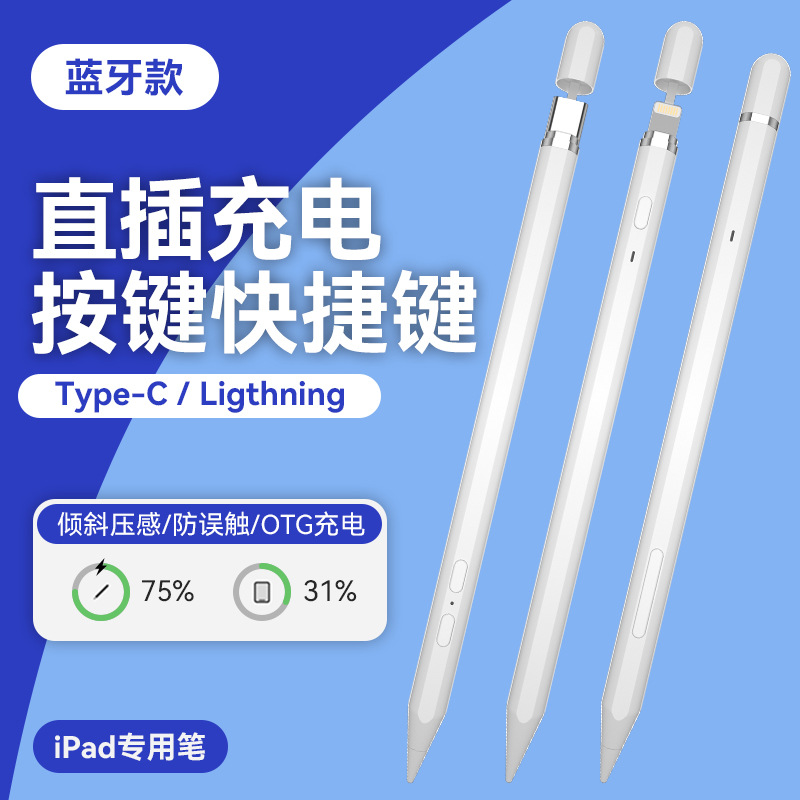 Active capacitive pen compatible with Apple Pencil, magnetic iPad, handwritten OTG touch pen for Apple I alternative