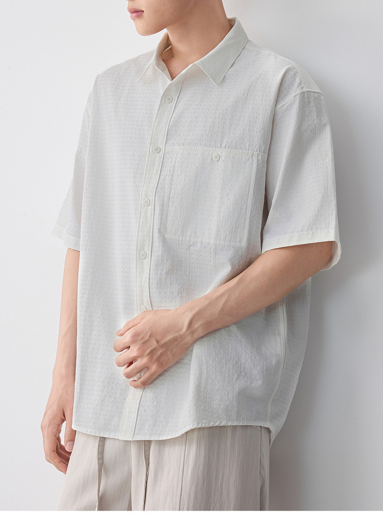 Áo sơ mi nam dài tay công sở chất liệu cotton phom thường — trắng chi tiết 21