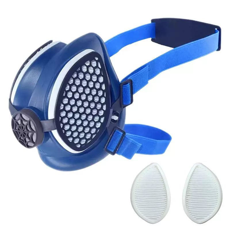 瑞圣尔工业口罩防粉尘工地喷漆打磨水泥硅胶劳保面具无尘头戴式