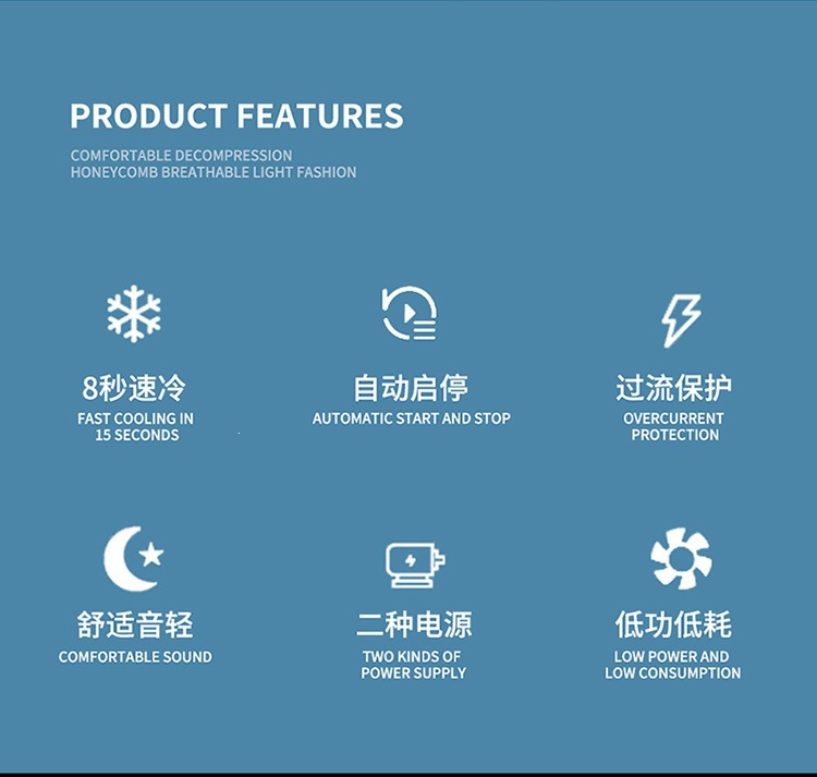Cross-Border Car Seat Cushion, Summer Cooling and Ventilation Seat Cushion, Massage Breathable Cooling Fan, Car Ice Silk Cooling Pad