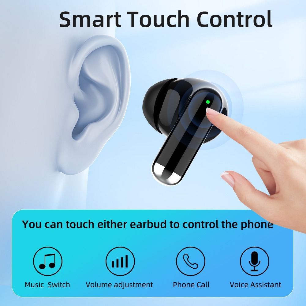 Nueva pantalla digital incorporada transfronteriza, reducción de ruido, duración de la batería de larga duración, auriculares inalámbricos simples y elegantes, auriculares Bluetooth