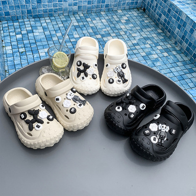 Шины, летние тапочки в стиле Crocs на платформе, нескользящие пляжные босоножки, коллекция 2025 года, увеличивают рост, закрытый носок