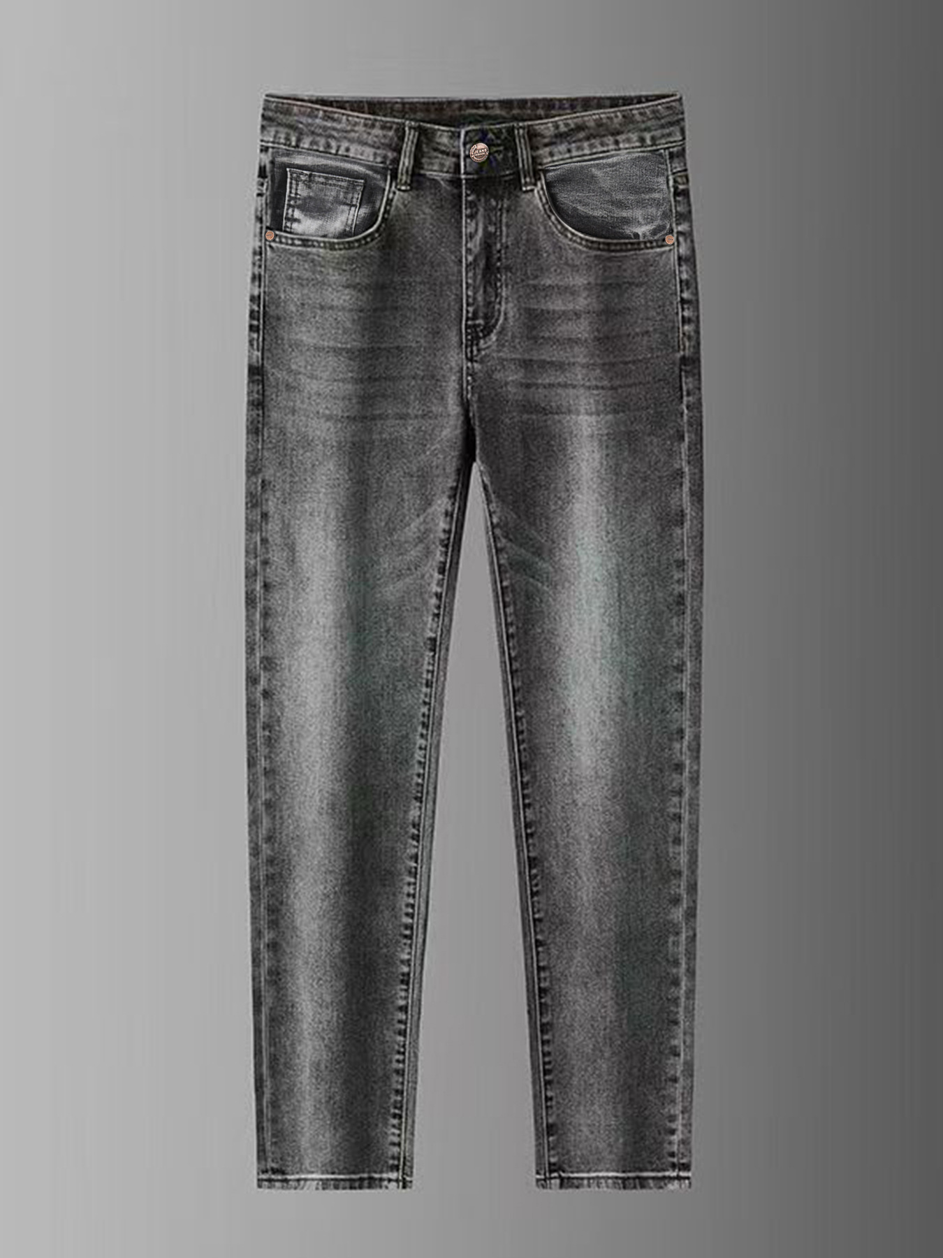 Jean slim straight gris pour homme | denim confortable extensible_voghion.com
