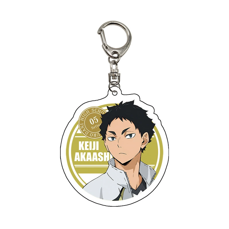 Акриловый брелок (PQ Junior) персонажи Haikyuu!!, 6–6,5 см x 3 мм, кольцо из нержавеющей стали