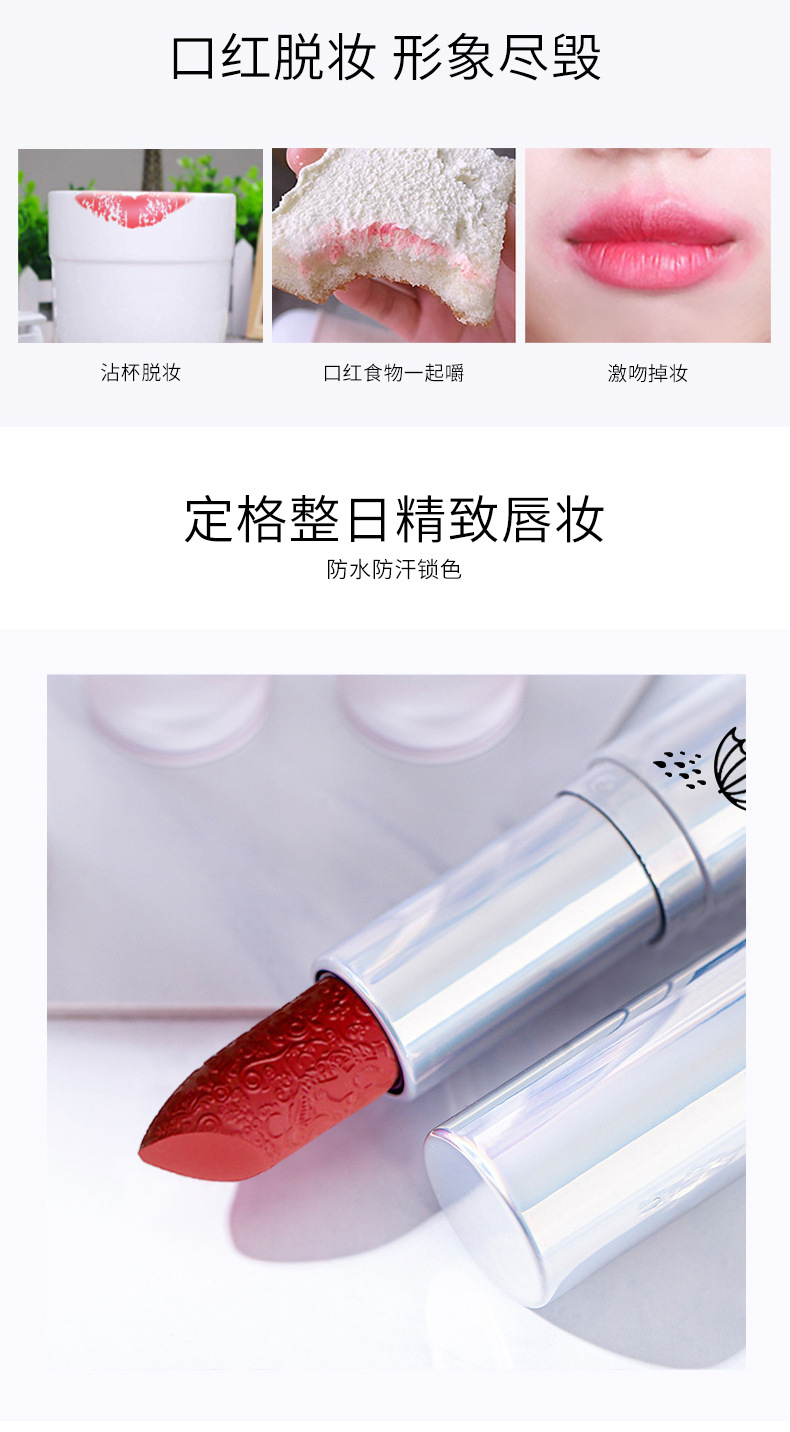 VIBELY Dual-head Lipstick Raincoat Non-stick Cup Long-lasting matte Bright Red 999 Lipstick Two-in-one Lip Gloss details Picture