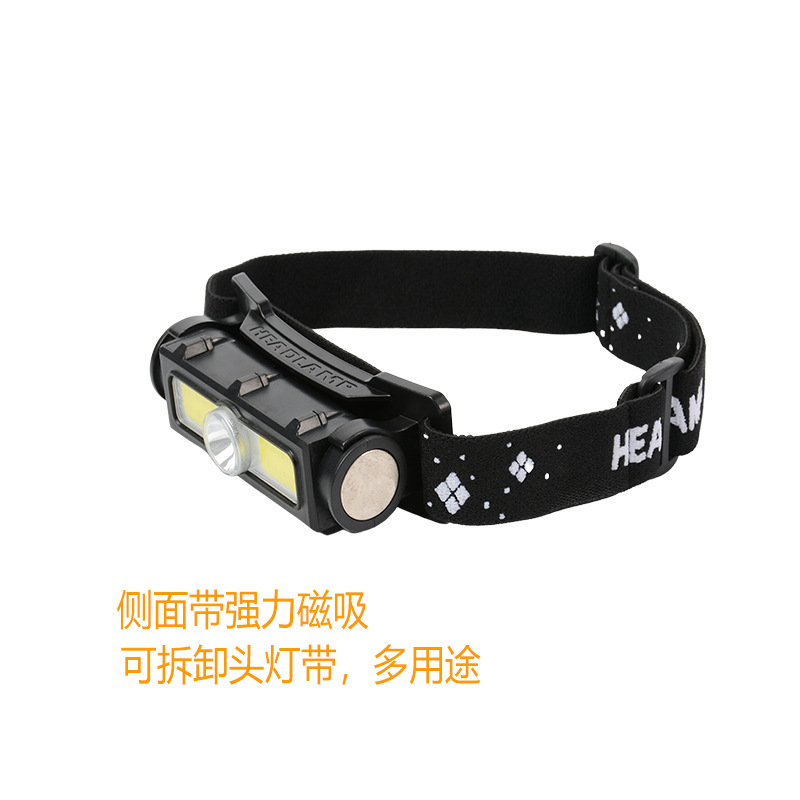 Luz de trabajo de imán de faro COB transfronterizo luz de emergencia LED multifuncional luz blanca luz roja luz de advertencia luz de pesca nocturna para acampar